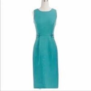 J.Crew Jade JUTE & LINEN Art-to-Wear Natural Woven Attache Sheath Dress 2 $158